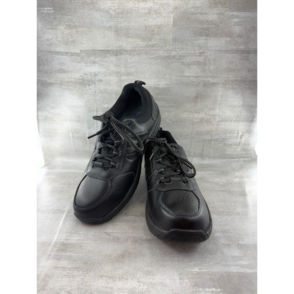 Orthofeet 945 Coral Women Black Leather Walking Shoes Sneakers Size 10 B Medium